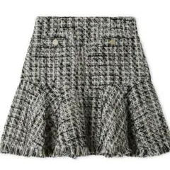 LILY BROWN】リリーブラウン フリンジツイードミニスカート