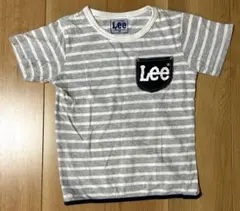 【綿100%】Lee グレー ポケット 半袖 Tシャツ ボーダー キッズ 140
