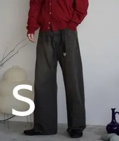 VINTAGE WASHED CURVED DENIM ヴィンテージブラックＳ