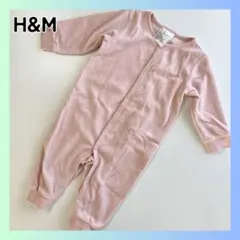 美品　エイチアンドエム　H&M ロンパース ハート柄　ピンク　80cm フリース