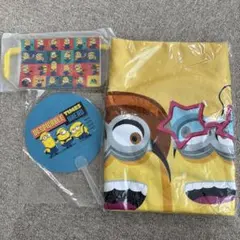 ミニオン タオル うちわ ポーチ セット　モスバーガー福袋2024