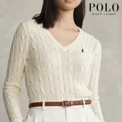 美品❣️POLO Ralph Lauren コットンケーブルニット ポニー刺繍