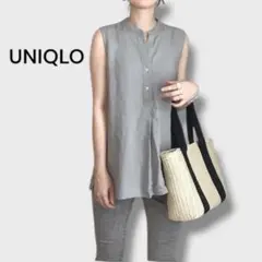UNIQLO リネンブレンドスキッパーシャツ シャツ ノースリーブブラウス M
