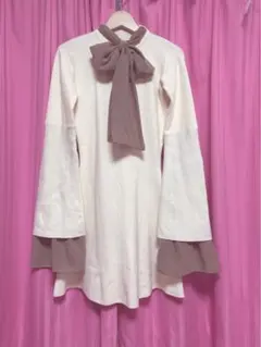 Darich 長袖 ミニ丈Aラインワンピース