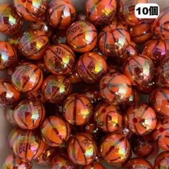 B2- バスケットボール柄アクリルビーズ 10個