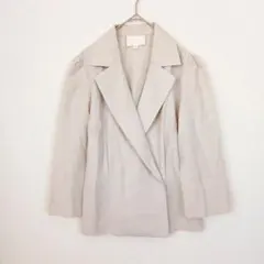 ナチュラルビューティー テーラードジャケット ベージュ M 上品 薄手 通勤