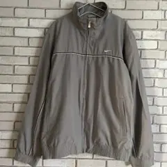 希少 ナイキ Nike ナイロンジャケット ビックロゴプリント ライトグレー M