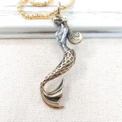 【大人気、個数限定再販】マーメイド、人魚のステンレス製ネックレス　人魚姫アリエル