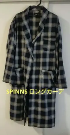 SPINNS チェック柄 ロングカーディガン L