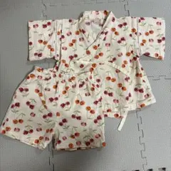 petit main さくらんぼ柄 甚平 80