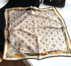 羽根柄 ベルト柄 シルク風 スカーフ バンダナ