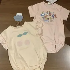 新品　70cm フタフタ　半袖ロンパース2枚セット　ベビー　赤ちゃん　半袖