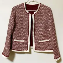 杏　様　専用　レリアン　ツイードジャケット　赤✕白　日本製　サイズ13