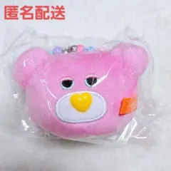 mojojojo ビーズチェーン付きフェイスマスコット ピンク くま ぬいぐるみ