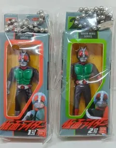 仮面ライダー ソフビパッケージチャーム & チョコスナック　新１号+新２号