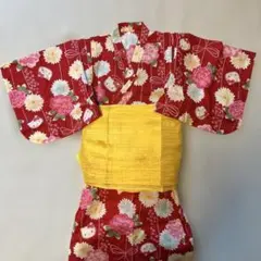 Sanrio ハローキティ 花柄✖️キティちゃん　ワンピース型　浴衣サイズ120