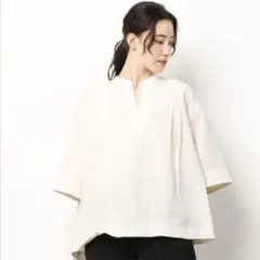 LE GLAZIK ルグラジック フランダース リネン スキッパーシャツ 36
