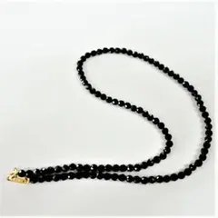 ブラックスピネル ネックレス ４ｍｍ６４面カット
