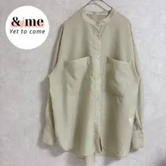 美品　cepo セポ　バンドカラーシアーシャツ　オーバーサイズ　ライトカーキのサムネイル