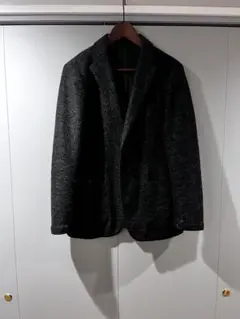 ダークグレー テーラードジャケット ウール混紡