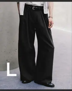 SLIGHT FLARE DOUBLE CLOTH BAGGY SLACKS