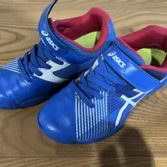 asics スニーカー 青 赤