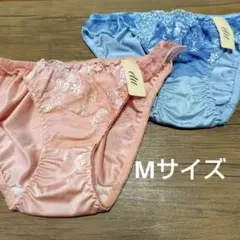 レディース ショーツ Mサイズ 2枚セット 花柄刺繍