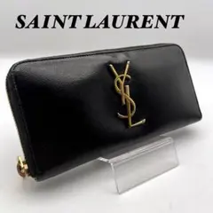 イヴ・サンローラン　長財布　ラウンドジップ　YSL ブラックのサムネイル