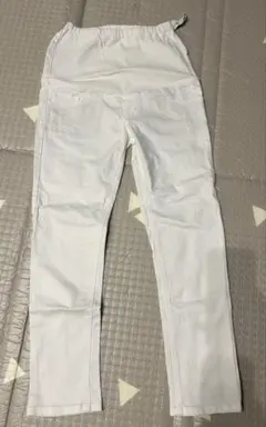 マタニティパンツ Lサイズ 無印良品 ホワイト デニム 白