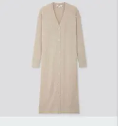 ユニクロ　メリノブレンドリブVネックロングカーディガン　XL