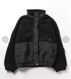 adidas ワーディング ボア ルーズフィット ジャケットブラック