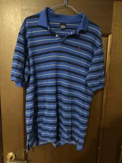 Polo by Ralph Lauren 青黒ストライプ ポロシャツ M