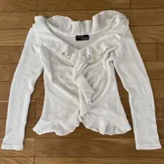 未使用 CECILMcBEE セシルマクビー フリル ニットトップス ホワイト