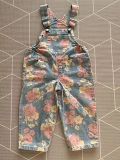 花柄　オーバーオール