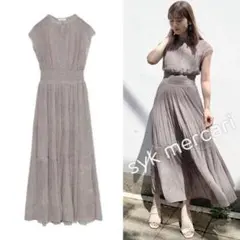 FRAY I.D フレイアイディー ラインアート割線シフォンワンピース モカ