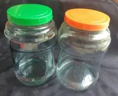 （昭和レトロ）ガラス製　瓶2個セット
