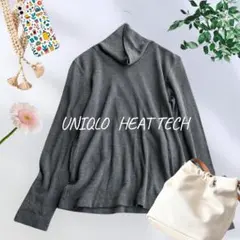 927＊ユニクロ【M】トップス　ハイネック　ヒートテック　長袖　グレー　シンプル