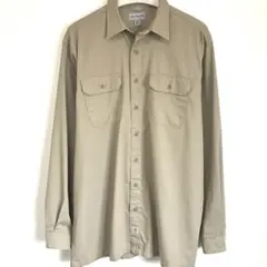 カーハート ベージュ ワークシャツ ワンポイント シャツ ロゴ パッチ ワーク