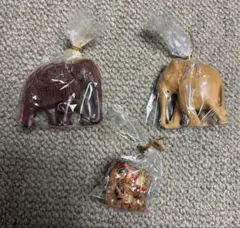木彫り　象の置物　3個
