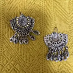 ボヘミアンスタイル フリンジピアス シルバー