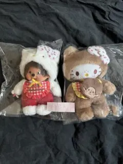 ぽ*け様 【新品未開封】ハローキティ× モンチッチ コラボアイテム第二弾 ぬいぐ
