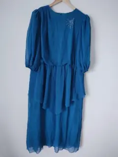 ブルー パーティードレス ロングドレス 【L〜LL】ドレス 謝恩会 二次会