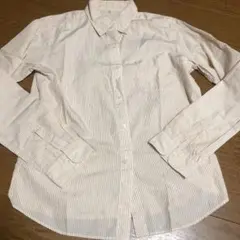無印良品　ボタンダウンストライプ長袖シャツ　M