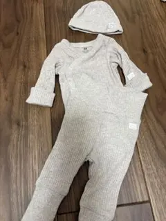H&M オーガニックコットンロンパースセット 0-1M