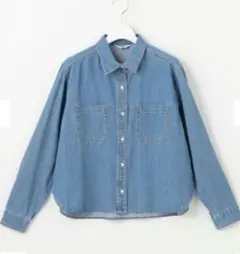 美品　洗える　J.PRESS　コンパクト デニムシャツ　大きいサイズのサムネイル