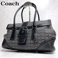 美品✨COACH ハンドバッグ SOHO シグネチャー キャンバスレザー Y2K