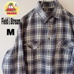 USA古着 Field＆Stream ネルシャツ　M ネイビー　ホワイト