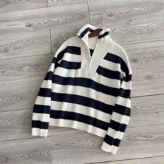 ストライプ ハイネック セーター