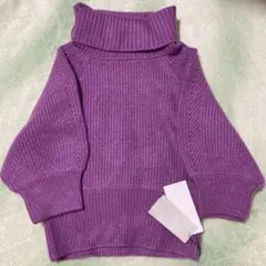 セシルマクビー　ニット　セーター　タートルネック　五分袖　半袖　紫　新品