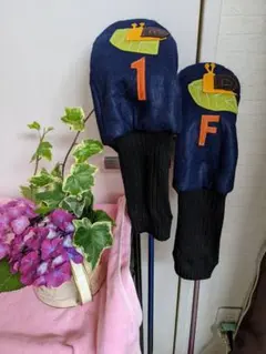 ★ゴルフクラブヘッドカバー★カタツムリ★ハンドメイド★２点セット★